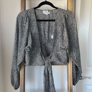 Black and white blouse